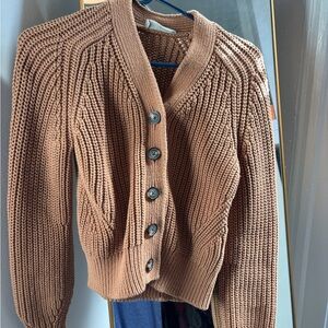 Everlane Tan Knit Cardigan